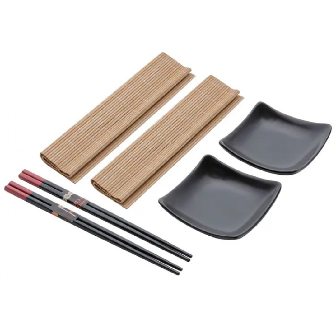 Conjunto para Sushi 6 Peças Bambu e Cerâmica Sendai Lyor