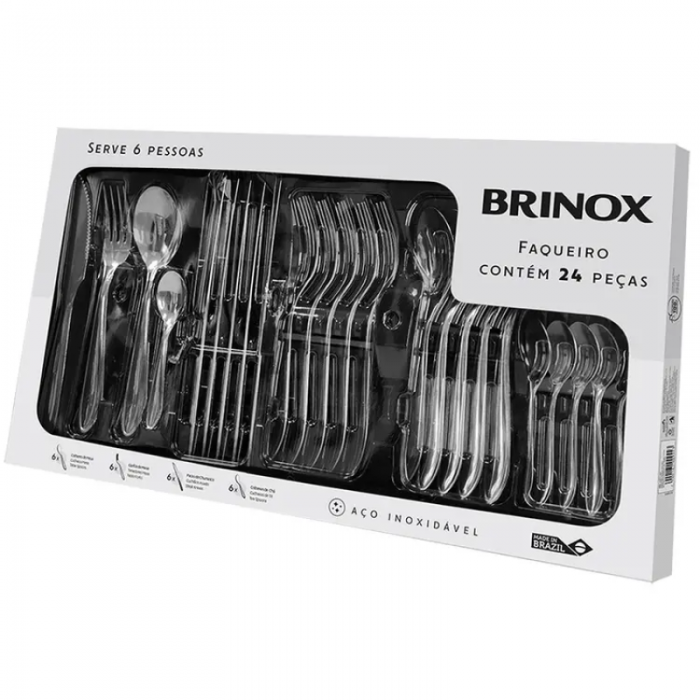 Faqueiro 24 Peças Brinox Inox Lyon