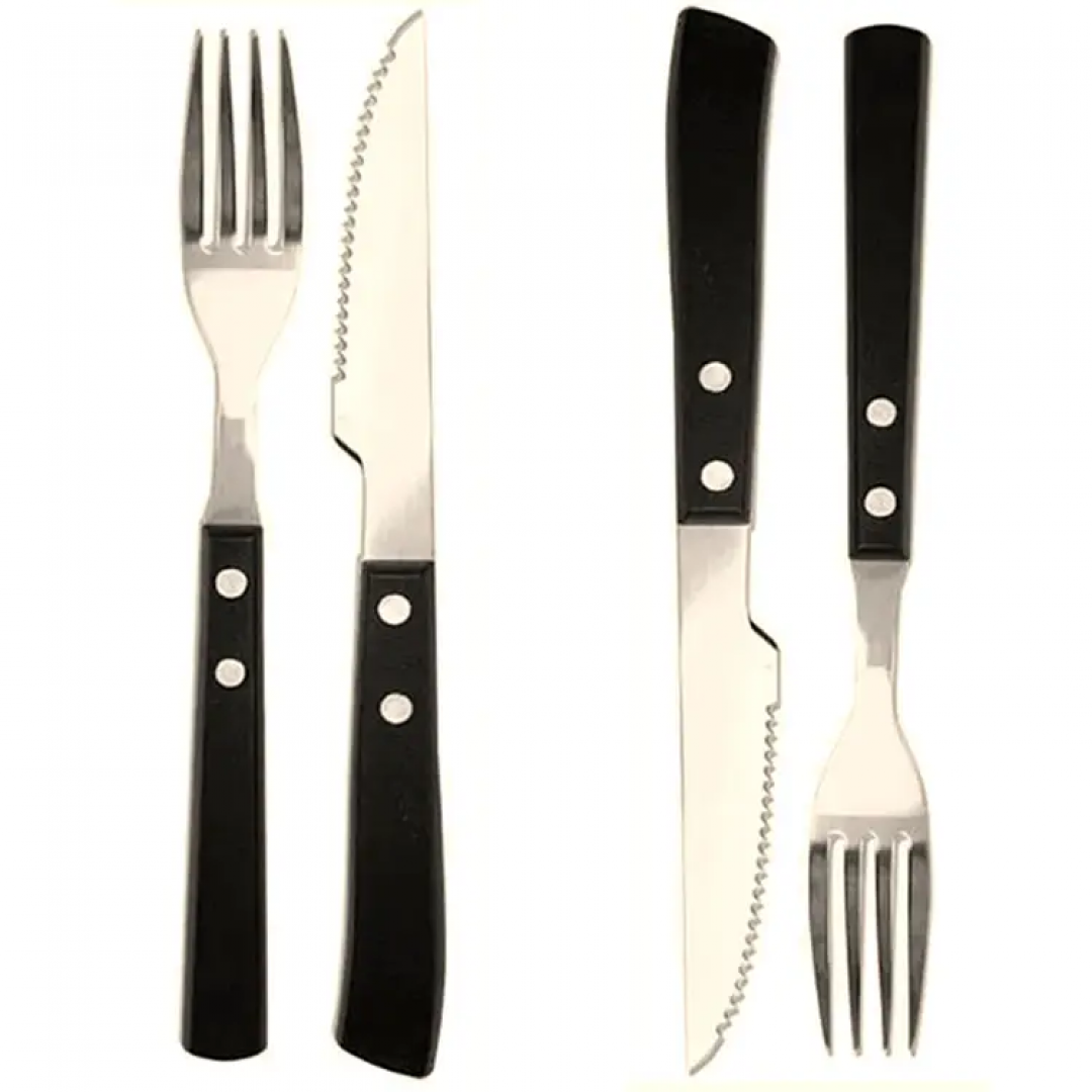 Jogo de Churrasco 12 Peças Brinox Aço Inox 2554/109 - Preto