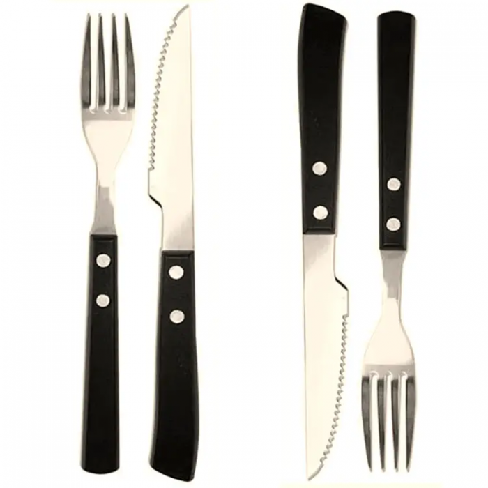 Jogo de Churrasco 12 Peças Brinox Aço Inox 2554/109 - Preto