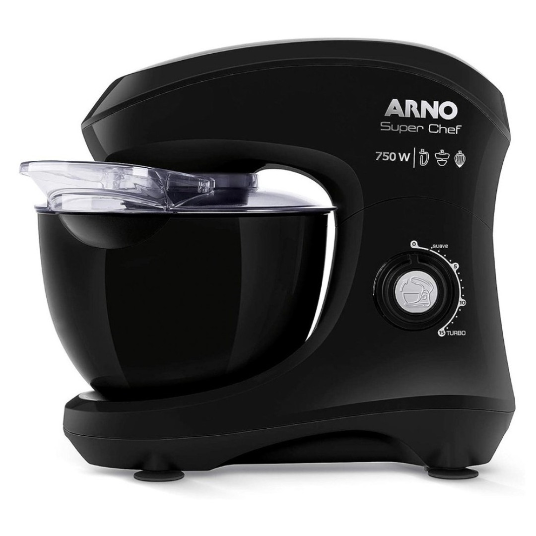 Batedeira Planetária Super Chef KM01 Arno 5 Litros com 15 Velocidades 127v Preta