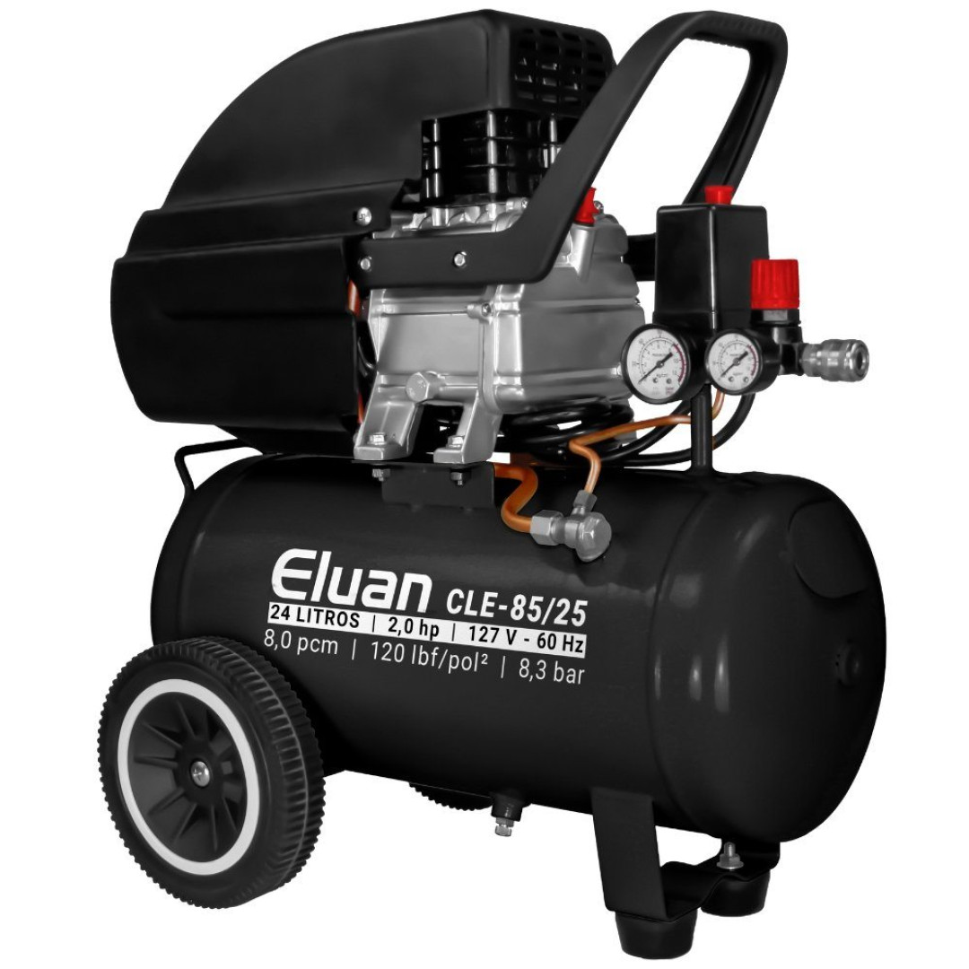 Motocompressor de Ar 8PCM 2HP 24L 127V - ELUAN-CLE-85/25