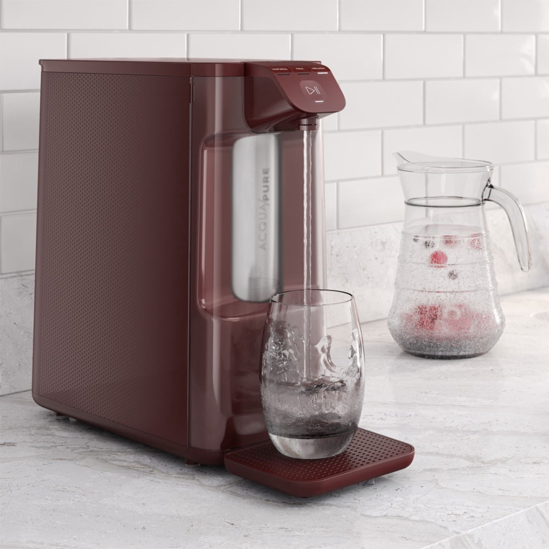 Purificador de água Electrolux - Gelada, Fria e Natural Elétrico Compacto Pure 4x Vermelho (PE12V)