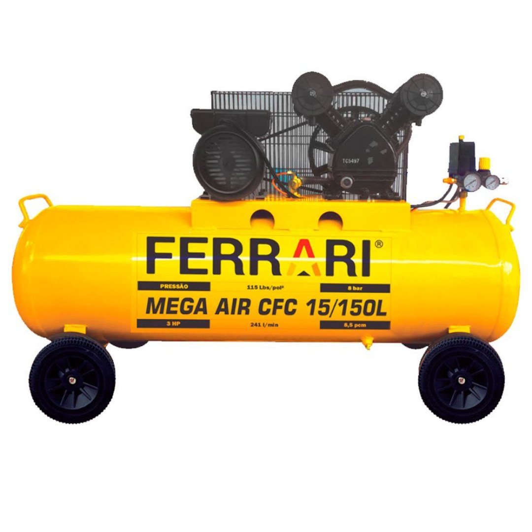 Compressor de Ar Mega Air CFC 15 Pés 150L 3HP - FERRARI-AAC101004-15