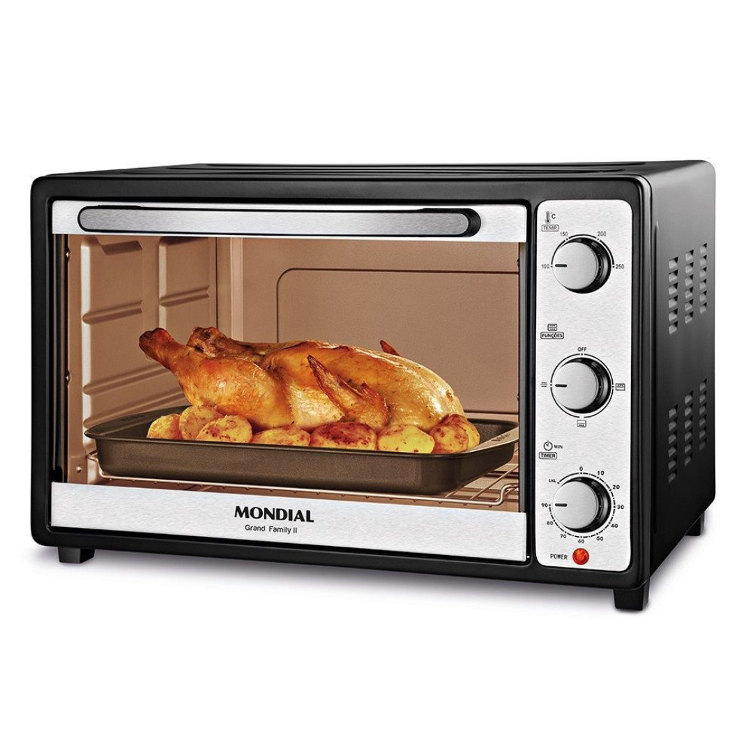 Forno Elétrico Grand Family II Mondial FR-52 52L 1800W Preto/Inox