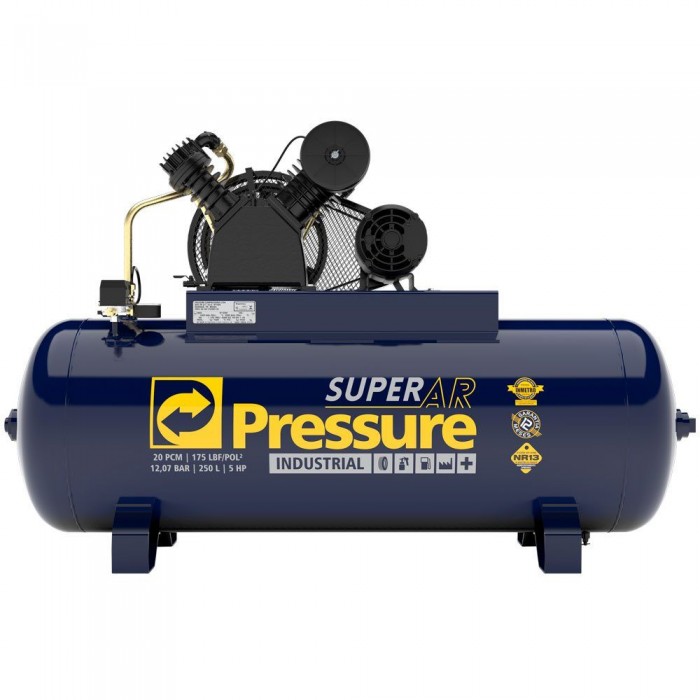 Compressor de Ar Super Ar 20 Pés 250 Litros 220/440V Monofásico - PRESSURE-8975701067