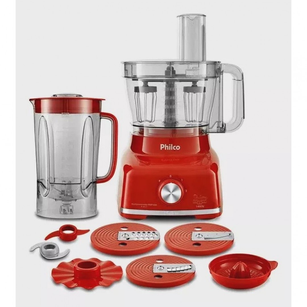 Multiprocessador Philco PMP1600V 9 em 1 vermelho 1700w