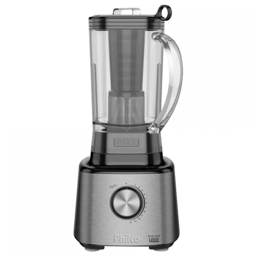 Liquidificador Philco PLQ2100PI Turbo Copo de Polipropileno, 12 Velocidades + Pulsar, 1400W, Preto