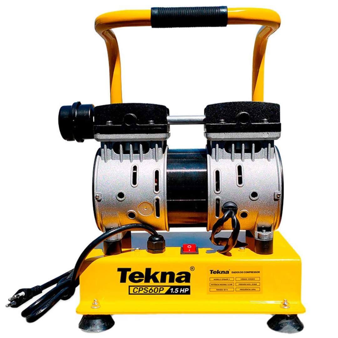 Compressor de Ar Direto Isento de Óleo CPS60P 1,5HP 8Bar 150L/m 220V - TEKNA-1012204