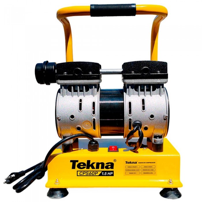 Compressor de Ar Direto Isento de Óleo CPS60P 1,5HP 8Bar 150L/m 220V - TEKNA-1012204