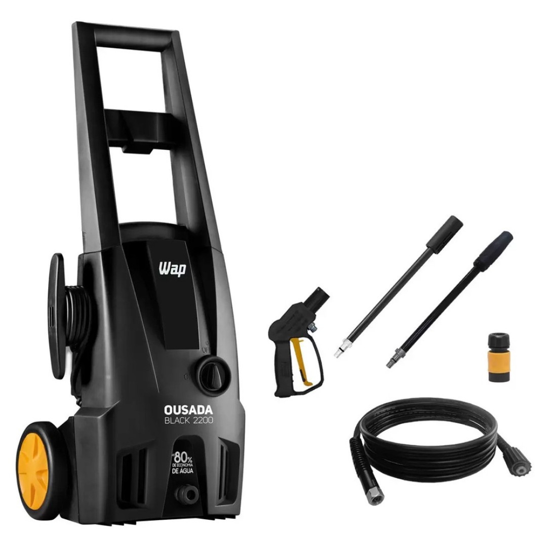 Lavadora de Alta Pressão wap Ousada Black 2200, 1500W, 1750 psi, Mangueira de 3 Metros, Engate Rápido