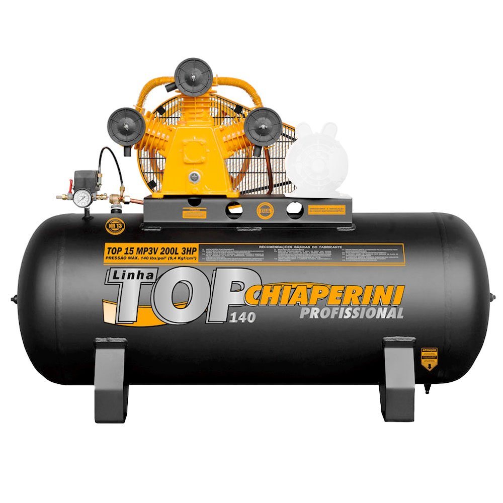 Compressor de Ar Top 15 MP3V Média Pressão 15PCM 200 Litros Sem Motor - CHIAPERINI-9814