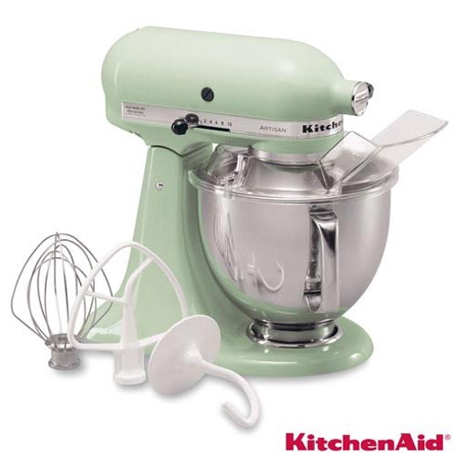 Batedeira Planetária Artisan KitchenAid Stand Mixer com 03 Batedores Pistachio