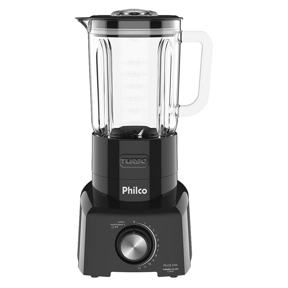 Liquidificador Philco PLQ1350 Copo de Vidro, 12 Velocidades + Pulsar, 1200W, Preto