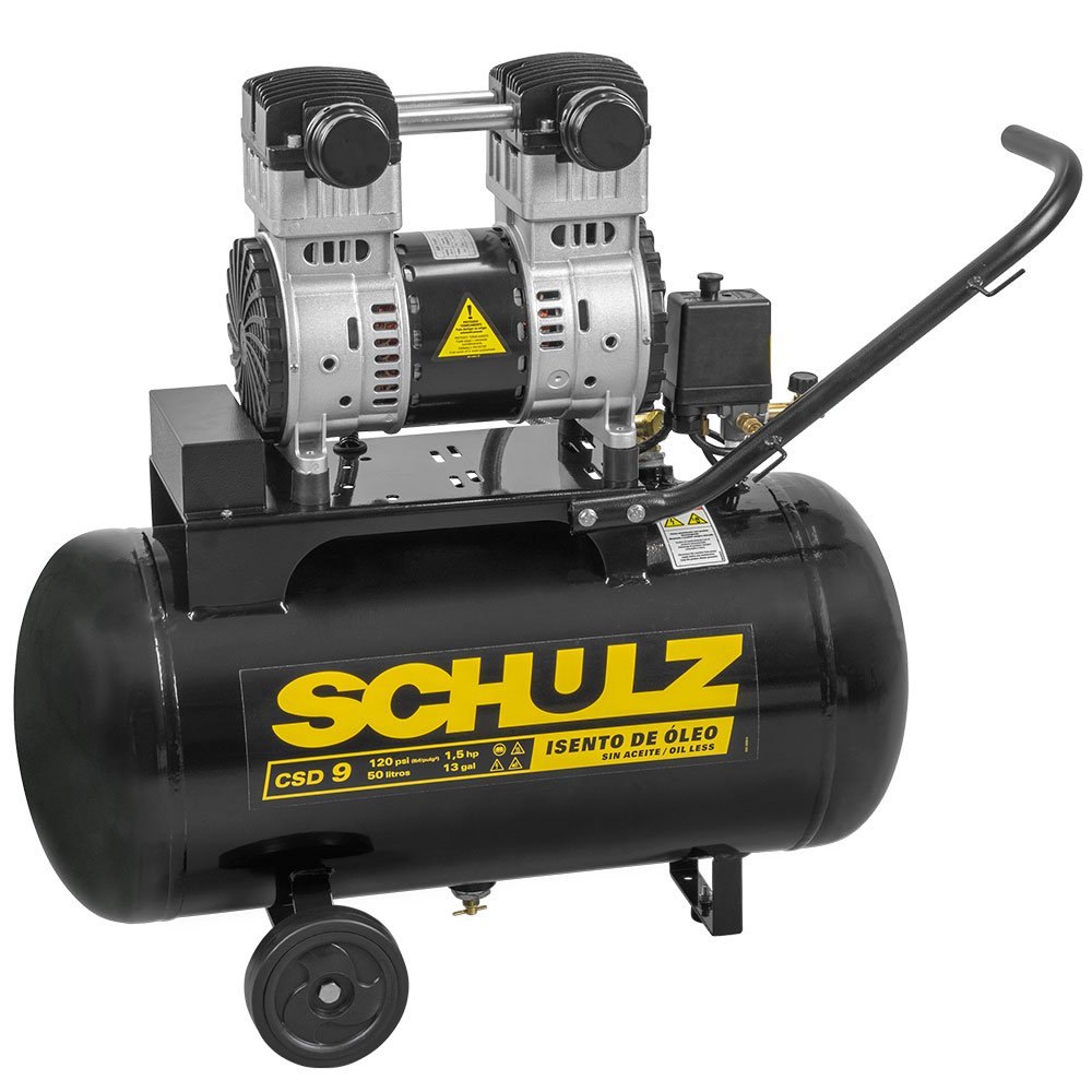 Motocompressor Isento de Óleo 9 Pés 1,5HP 50 Litros - SCHULZ-CSD9/50