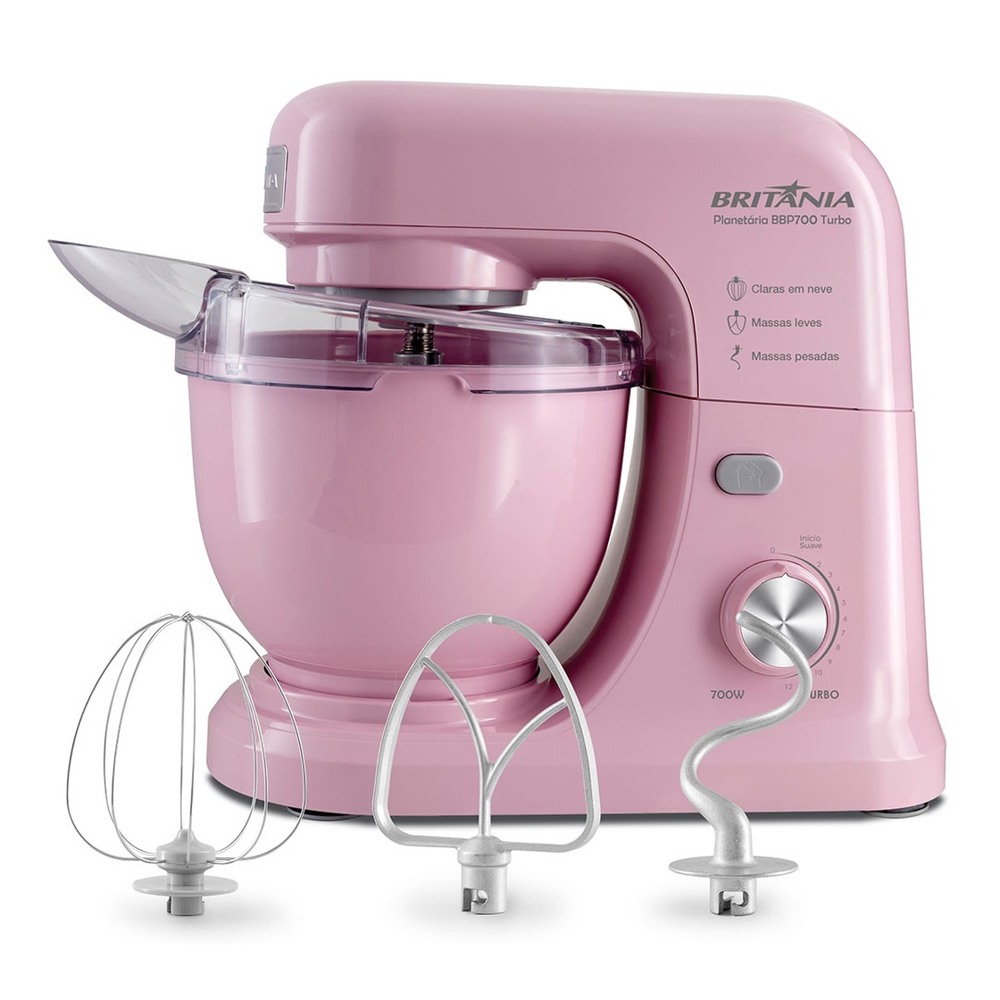 Batedeira Planetária BBP700RS Rosa Turbo 700W 4L