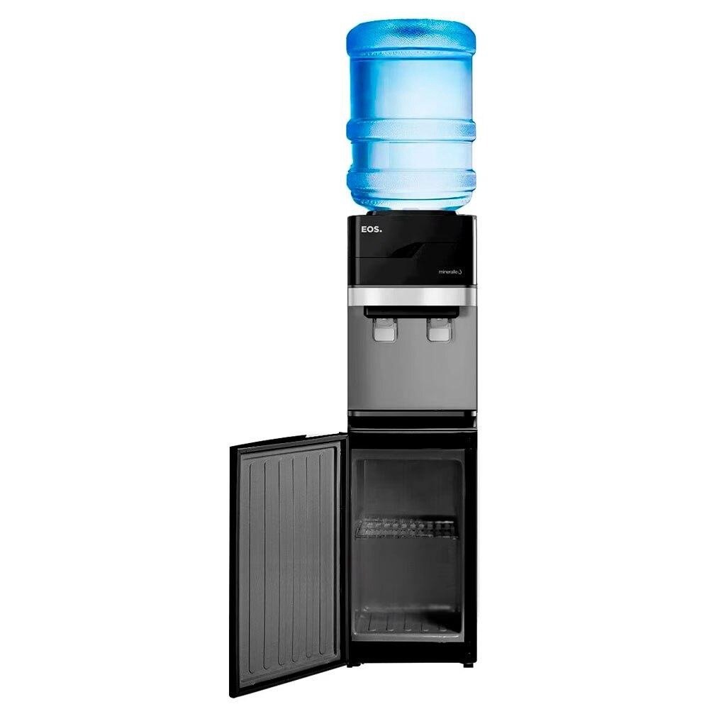 Bebedouro de Coluna para Garrafão com Armário eos Mineralle Compressor Preto EBC01PCA